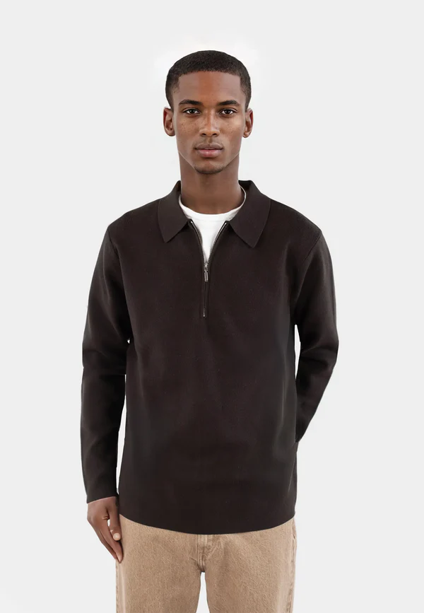 Caleb Stickad Tröja Halfzip
