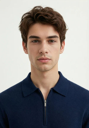 Caleb Stickad Tröja Halfzip