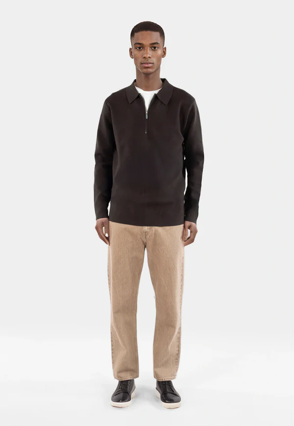 Caleb Stickad Tröja Halfzip