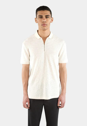 John boucle tröja halvzip