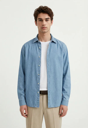Shift relaxed washed denimskjorta