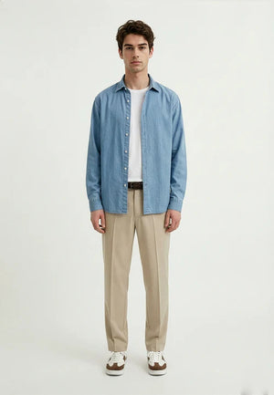 Shift relaxed washed denimskjorta